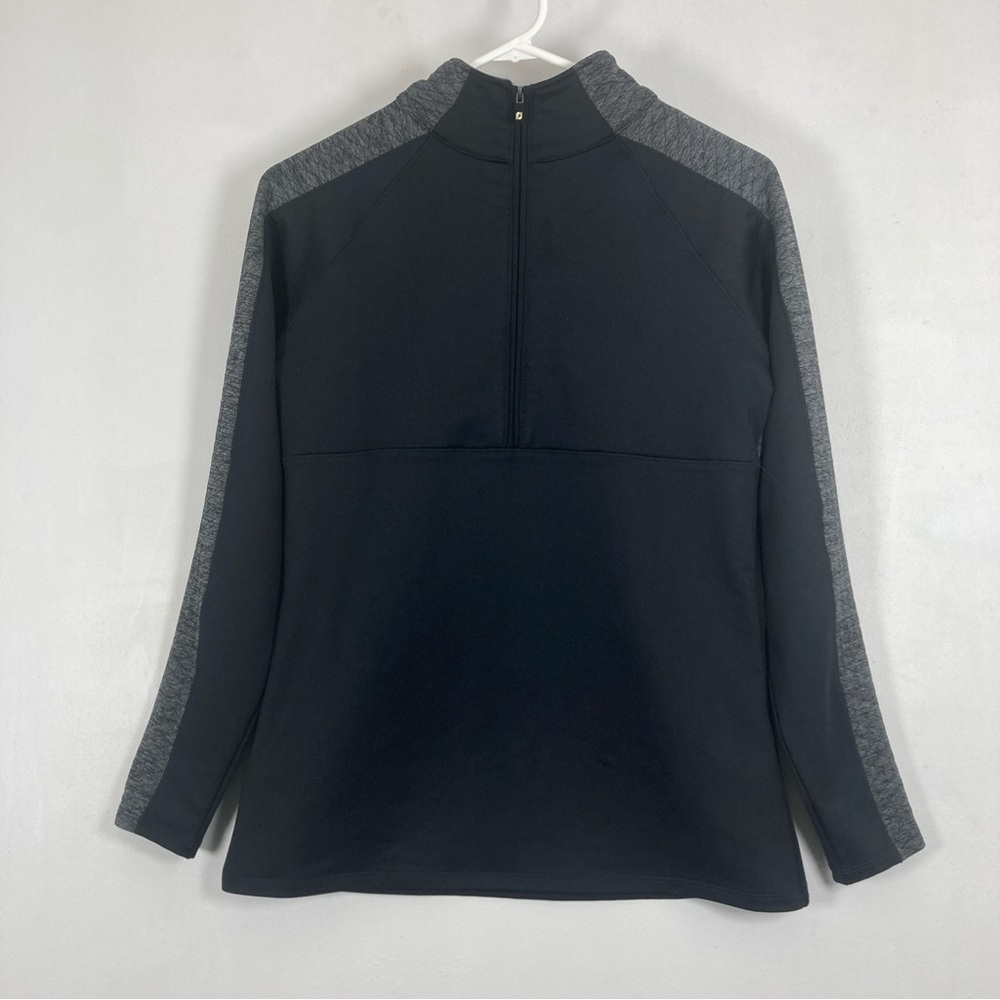 Footjoy Women’s Small Two Tone Black / Grey 1/2 Zip Poly Blend Sweater #27520 - Picture 2 of 14